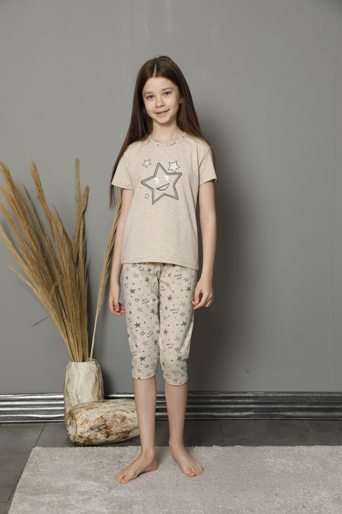 Girls Cotton Pajama Half Sleeve Bermuda