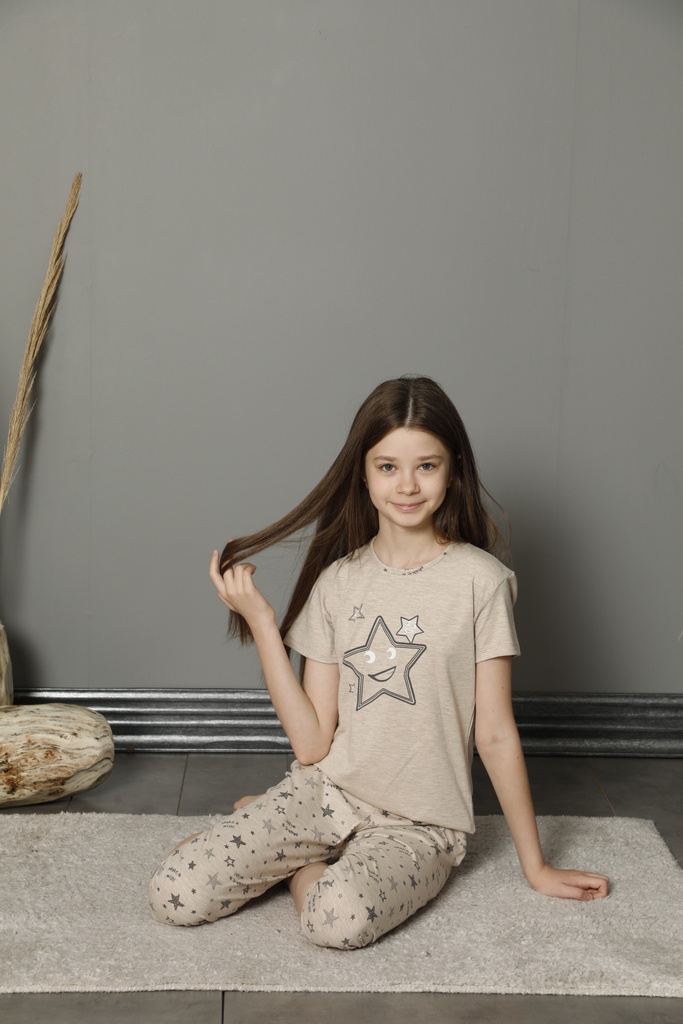Girls Cotton Pajama Half Sleeve Bermuda