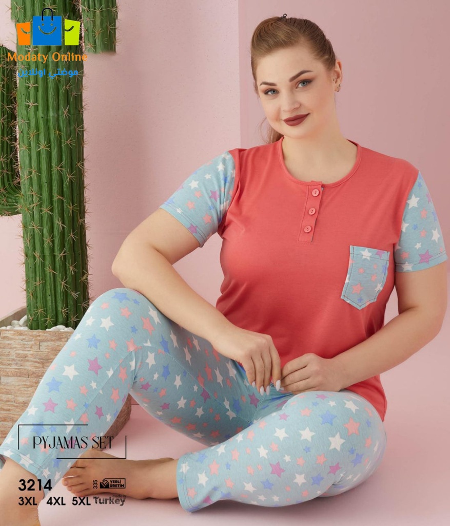 [110101037-3214-3XL] Pajamas Half Sleeve Big Size (3XL)