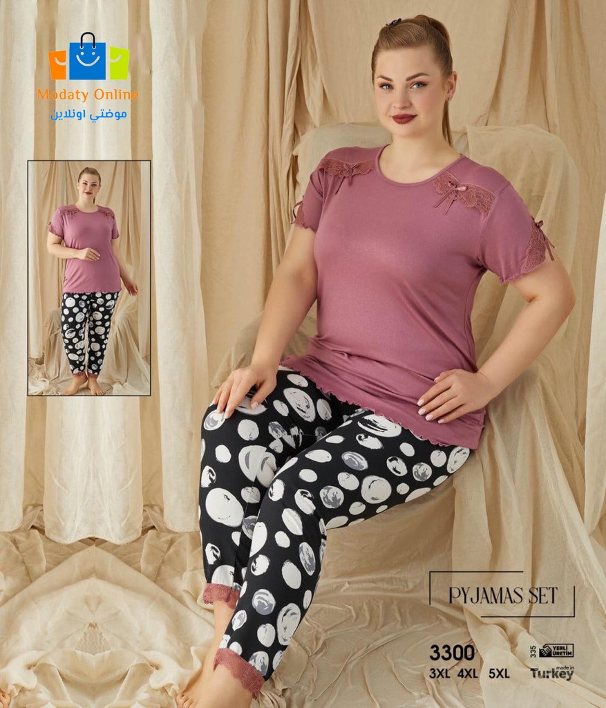 [110101041-3300-3XL] Pajamas Half Sleeve Big Size (3XL)