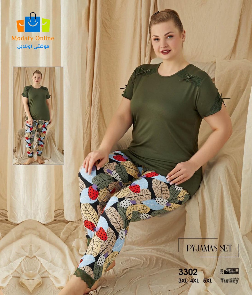 [110101041-3302-3XL] Pajamas Half Sleeve Big Size (3XL)