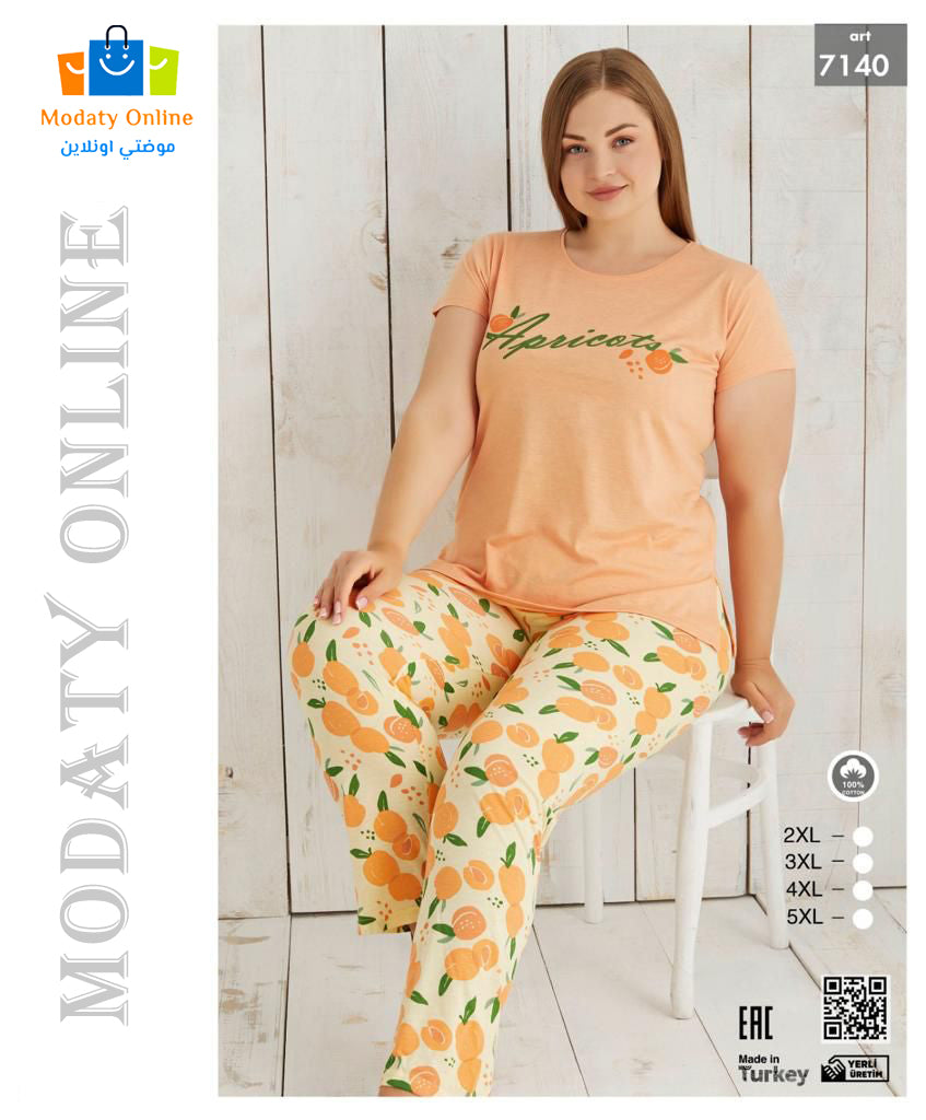 [10101044-7140-2XL] Pajamas Half Sleeve Big Size (2XL)