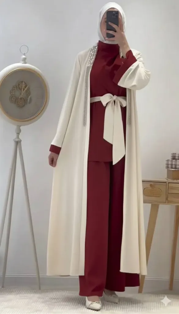 فستان و عباية خمري