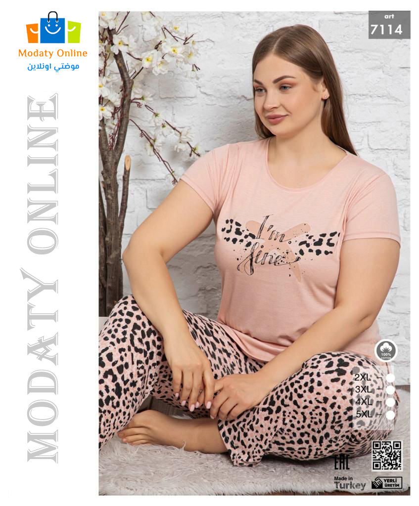 [10101044-7114-3XL] Pajamas Half Sleeve Big Size (3XL)