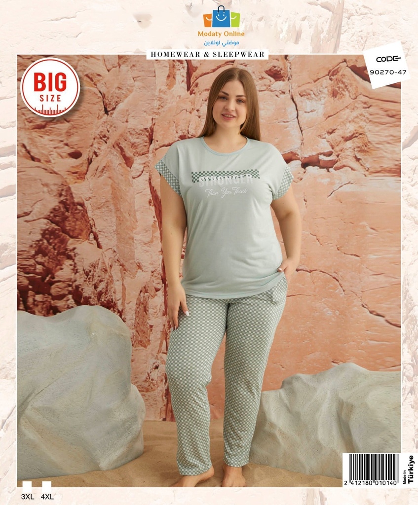 [110101055-9027047-3XL] Pajamas Half Sleeve Big Size (3XL)