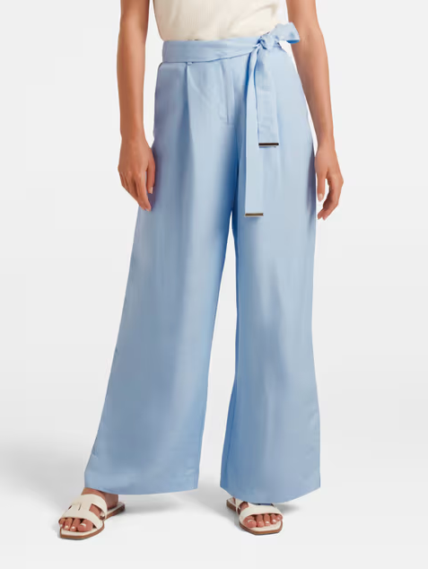 Linen Wide Leg Pant (Light blue)