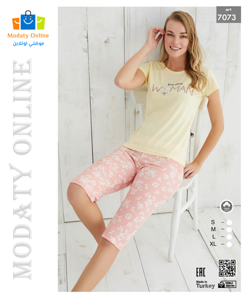 [110101046-7073-S] Pajamas Half Sleeves Bermuda Woman (S)