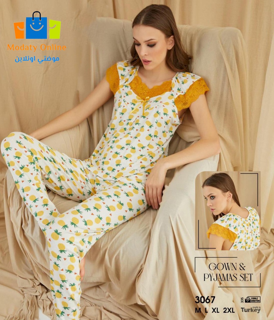[110101043-3067-M] Pajamas Half Sleeves Woman Cotton (M)