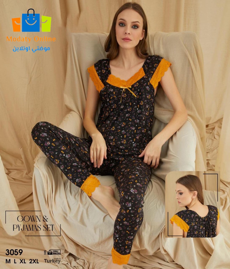 [110101043-3059-M] Pajamas Half Sleeves Woman Cotton (M)