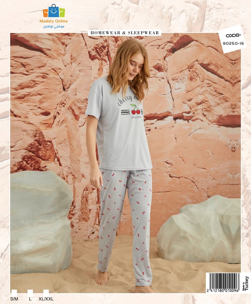 [110101049-9025016-S~M] Pajamas Half Sleeves Woman Cotton (S~M)