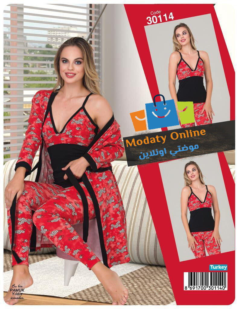 [110102008-30114] طقم رداء كيمونو 3  قطع