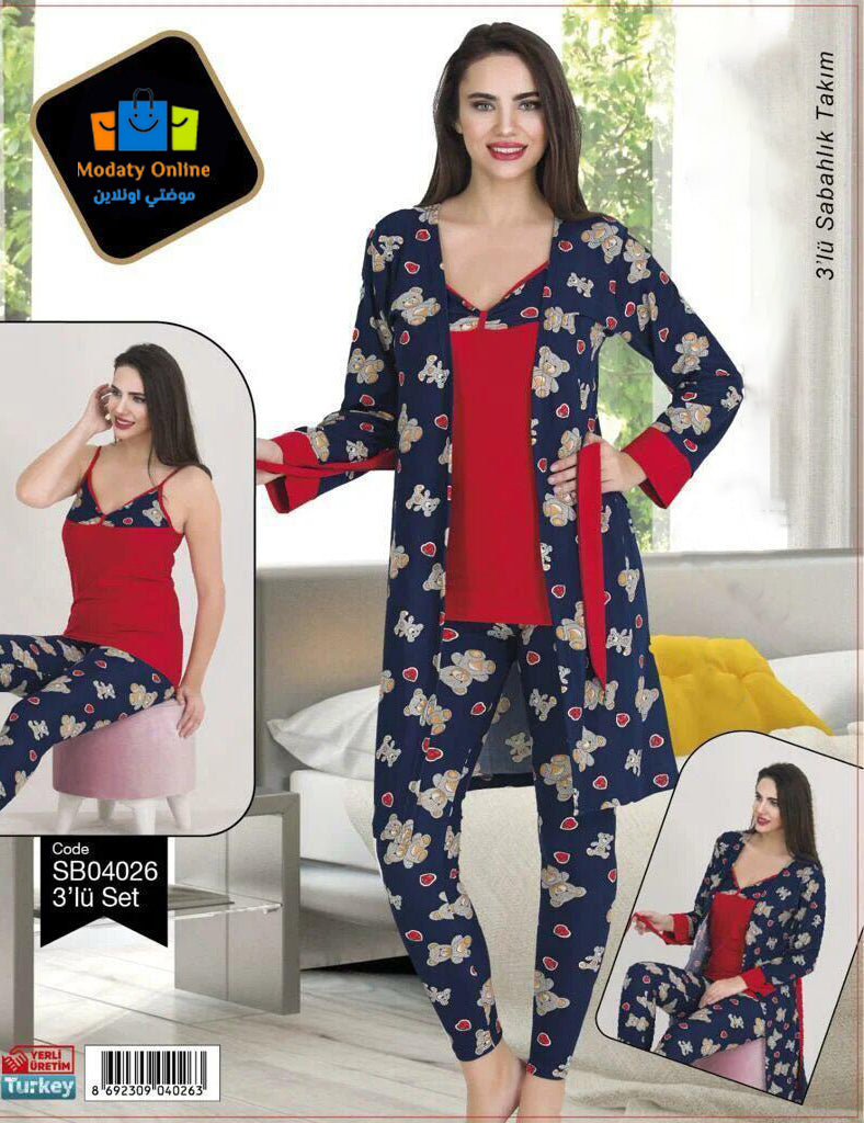 [110102011-4026] طقم رداء كيمونو 3  قطع