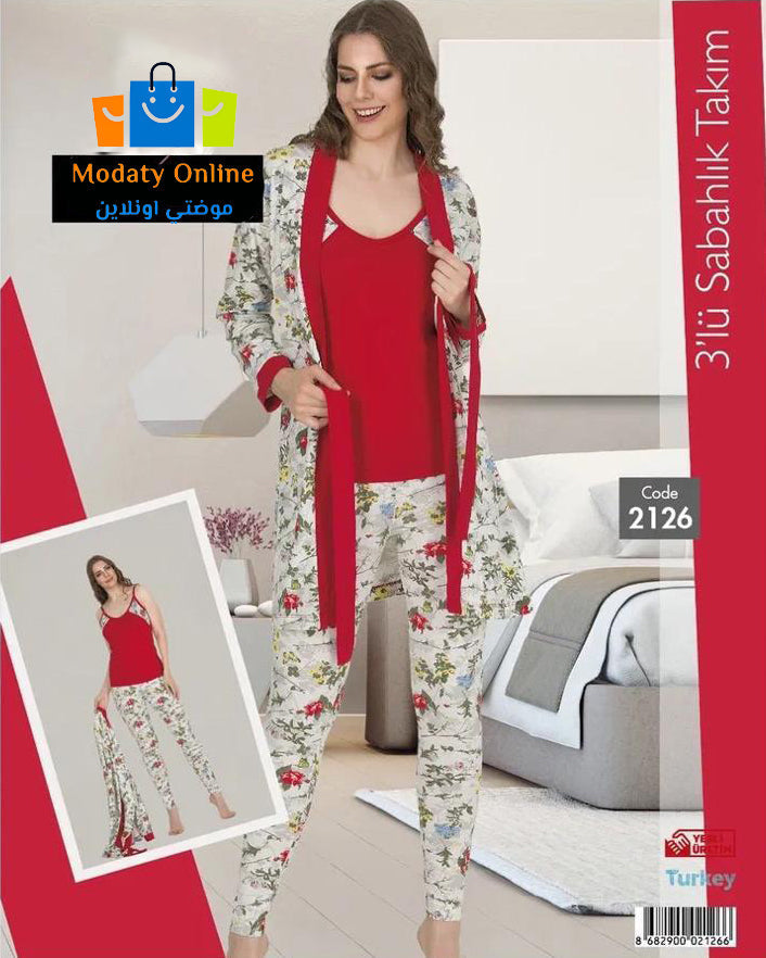 [110102013-2126] طقم رداء كيمونو 3  قطع