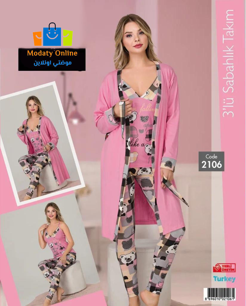 [110102013-2106] طقم رداء كيمونو 3  قطع