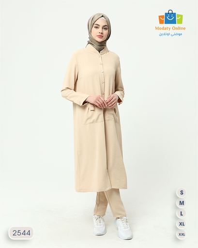 [1103027-2544-Beige-S] Tracksuit Set Cotton Beige (S)