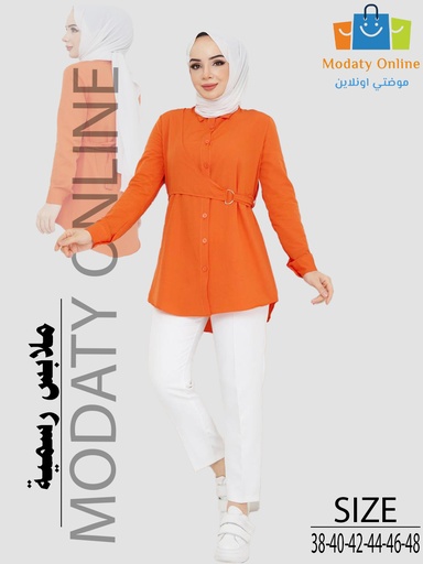 [1106010-50040-Orange-M] Women's Casual Shirt Orange (M)