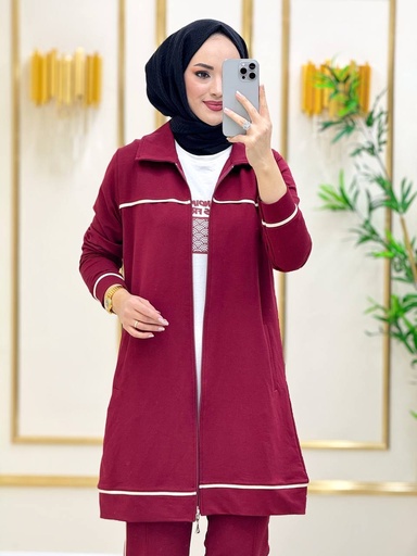 [1103039-680- D-Red-M] Set Cotton Three Pieces D-Red (M)