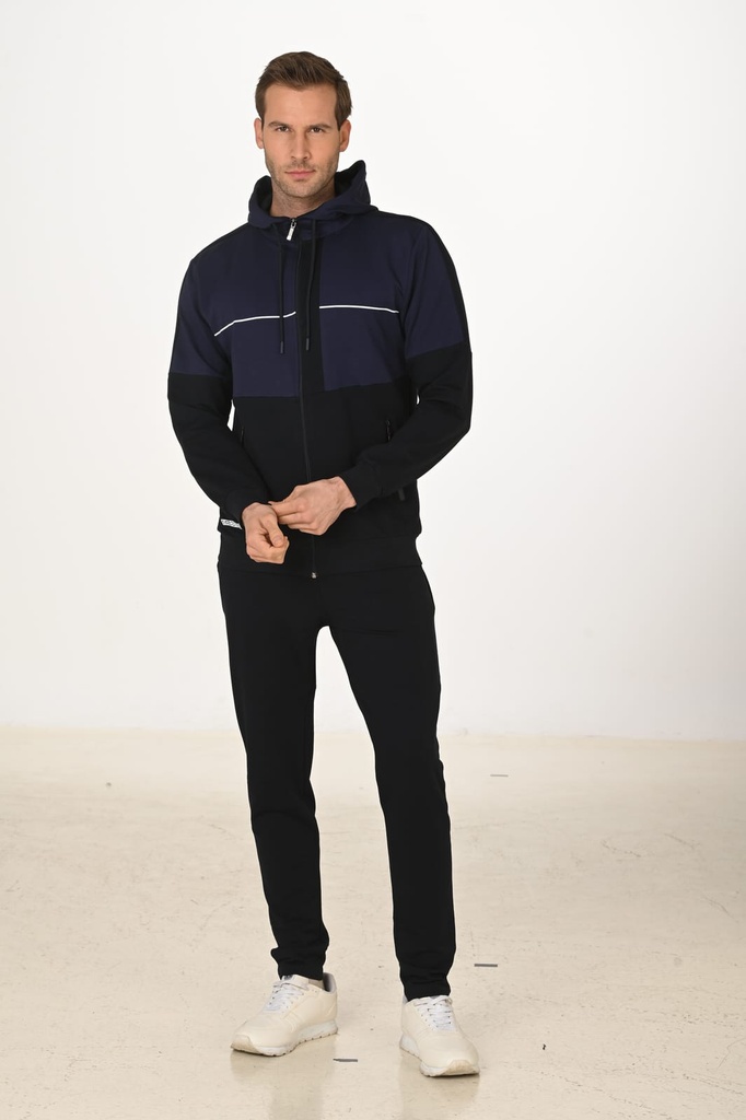 [869-5287-1-38] Men Sports Pajamas Navy Blue (M)