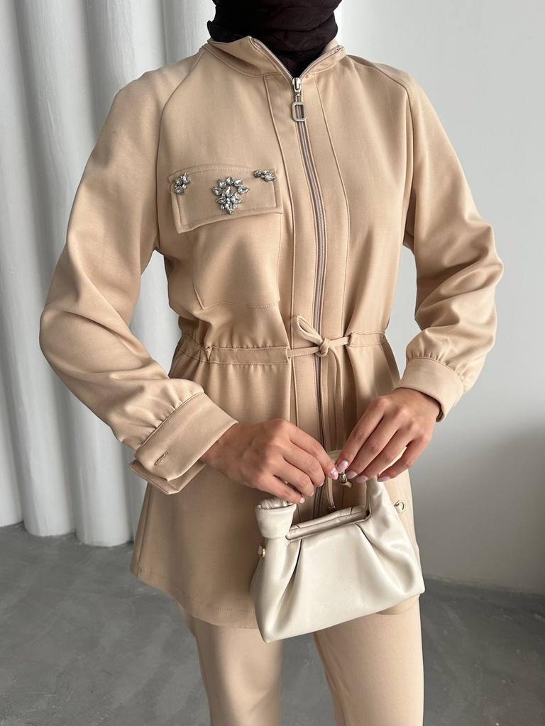 [869-8342-3-38] Tracksuit Set Cotton Beige (M)