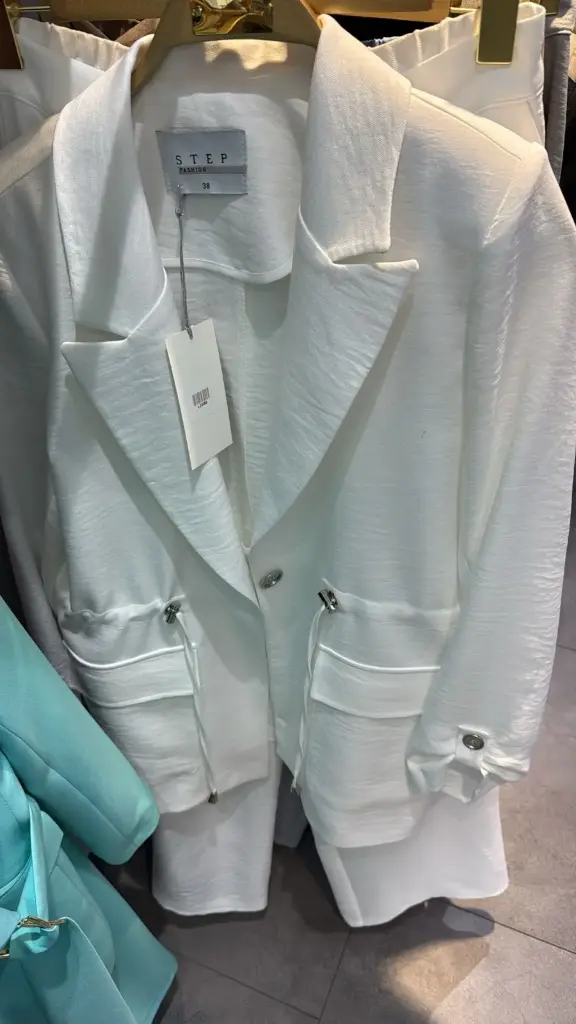 [869-12498-M] Women's Casual Jacket & pants White (M)