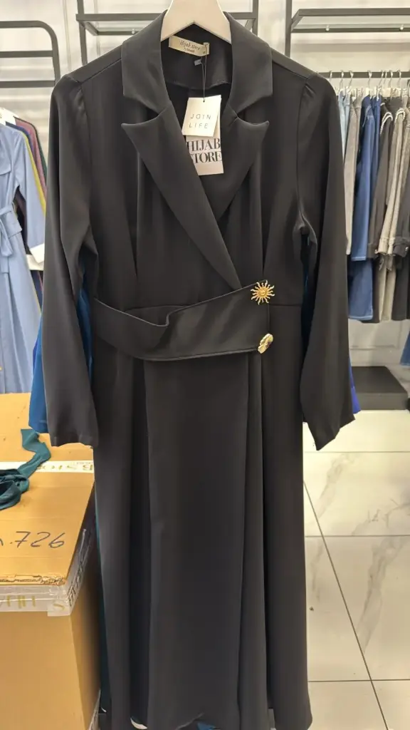 [869-2279-M] Long DRESS Black (M)