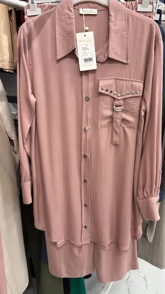 [869-1922-M] Set Two Pieces Pink طقم محجبات قطعتين  (M)