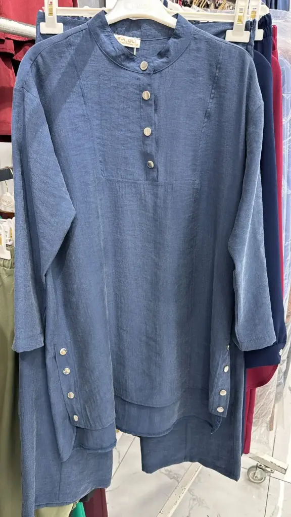 [869-1947-M] Set Two Pieces D-Blue طقم محجبات قطعتين (M)