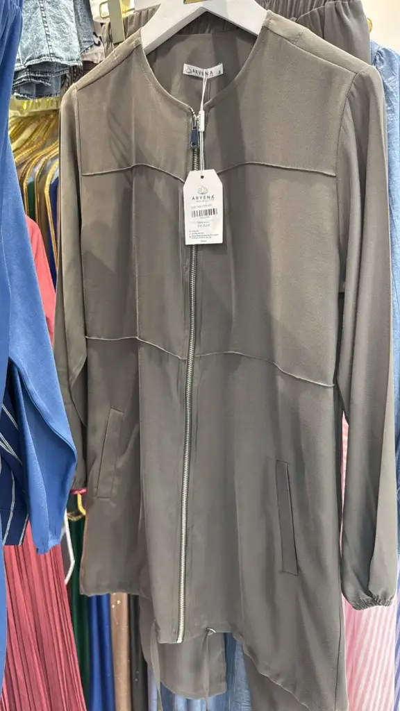 [869-1208-1-S] Set Two Pieces Gray طقم محجبات قطعتين (S)