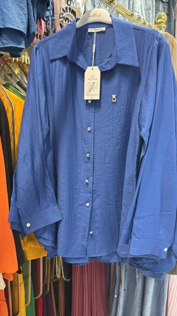 [869-8538-1-S] Women's Casual Shirt D-BLUEقميص نسائي (S)