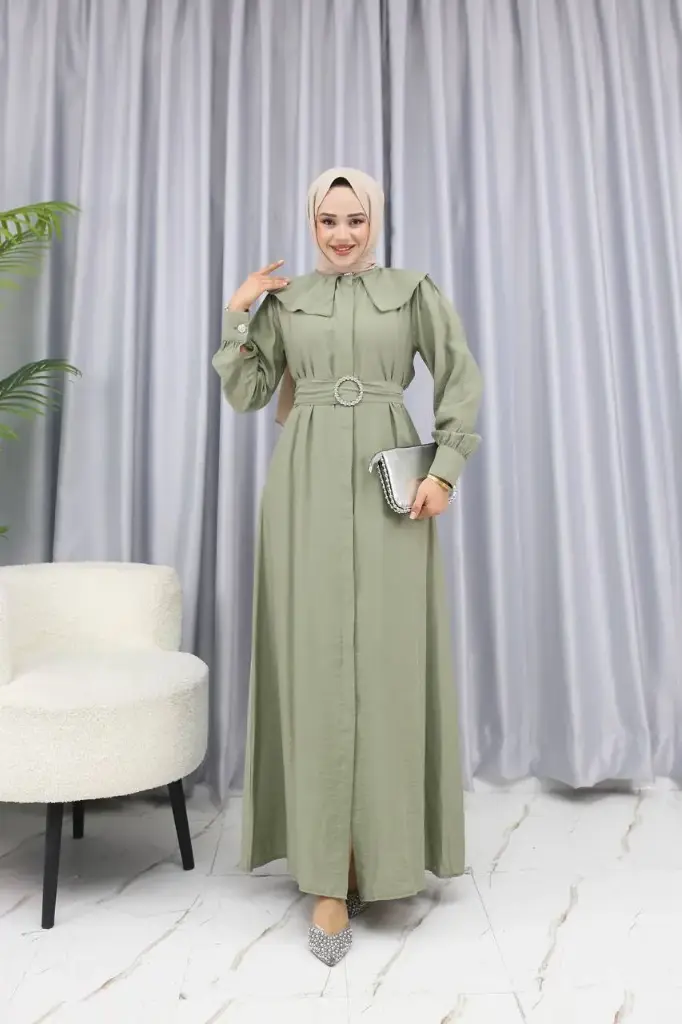 [869-2547-M] Long Dress Olive (M)