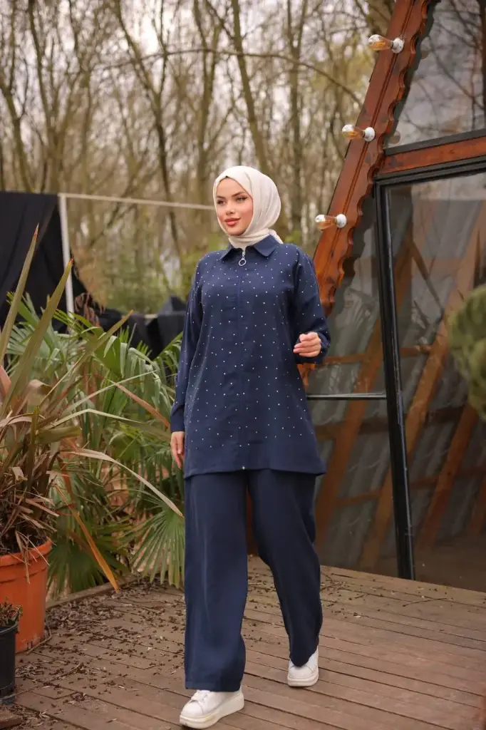 [869-5353-M] Tracksuit Set D-Blue (M)