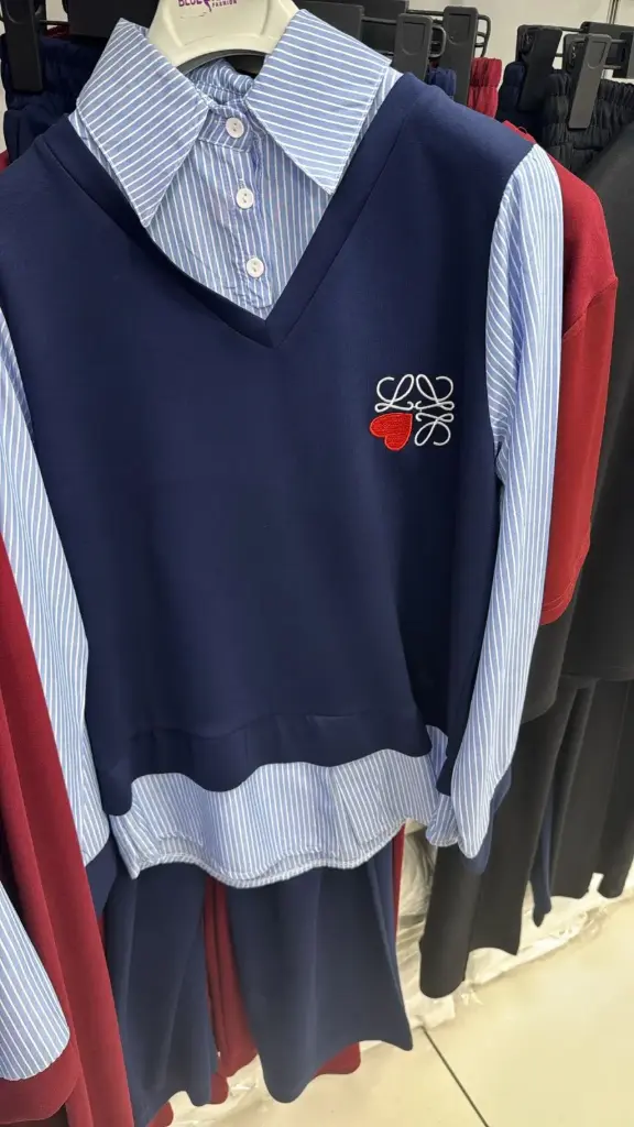 [869-123-S] Set Two Pieces D-Blue طقم محجبات قطعتين (S)