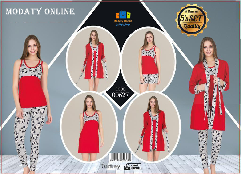 [110104005-00627] طقم كيمونو 5  قطع مقاس كبير