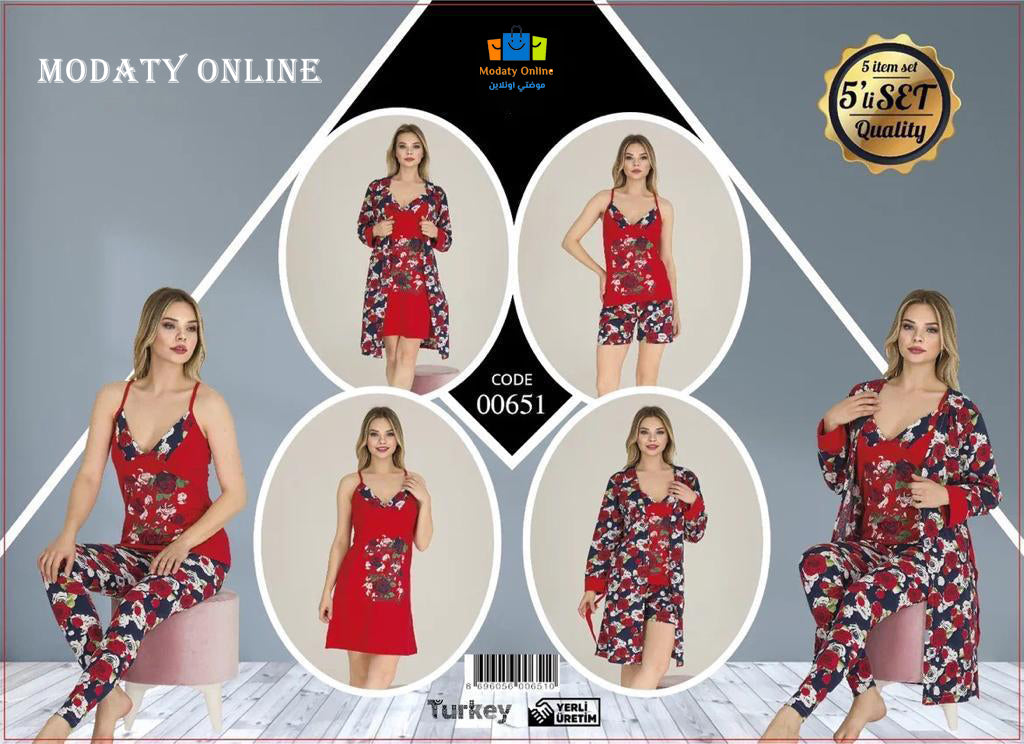 [110104005-00651] طقم كيمونو 5  قطع مقاس كبير