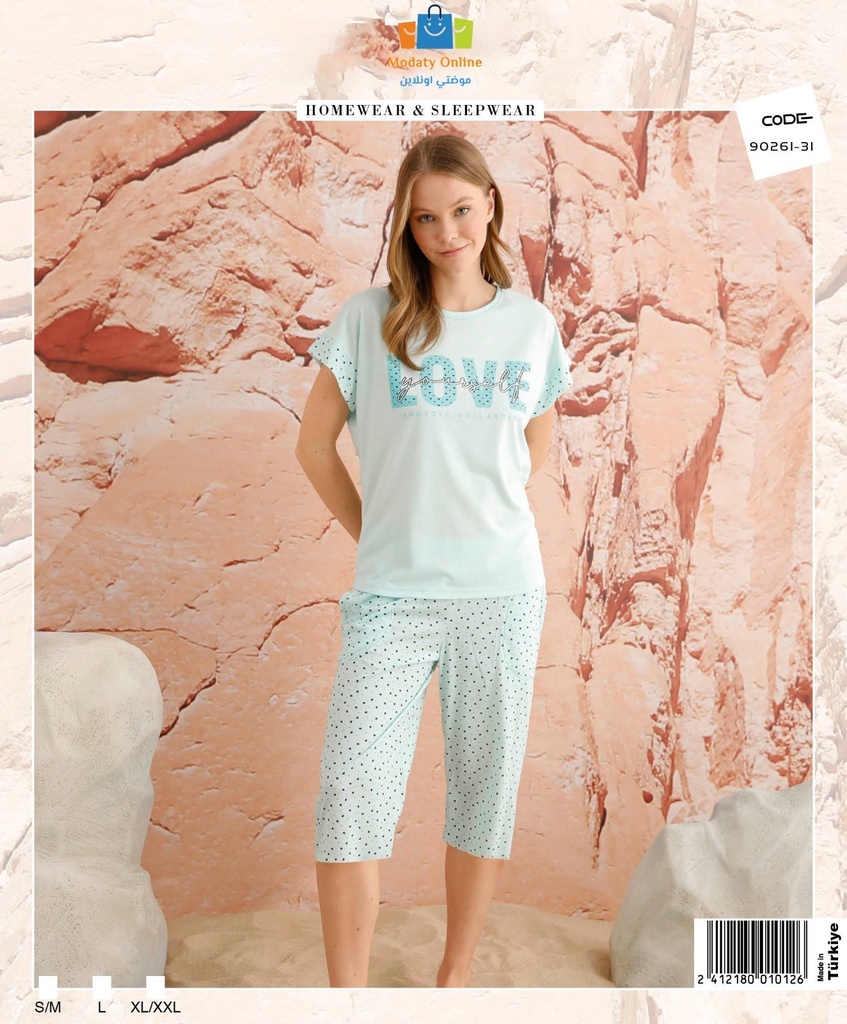 [110101054-9026131-S~M] Pajamas Half Sleeve & Bermuda (S~M)